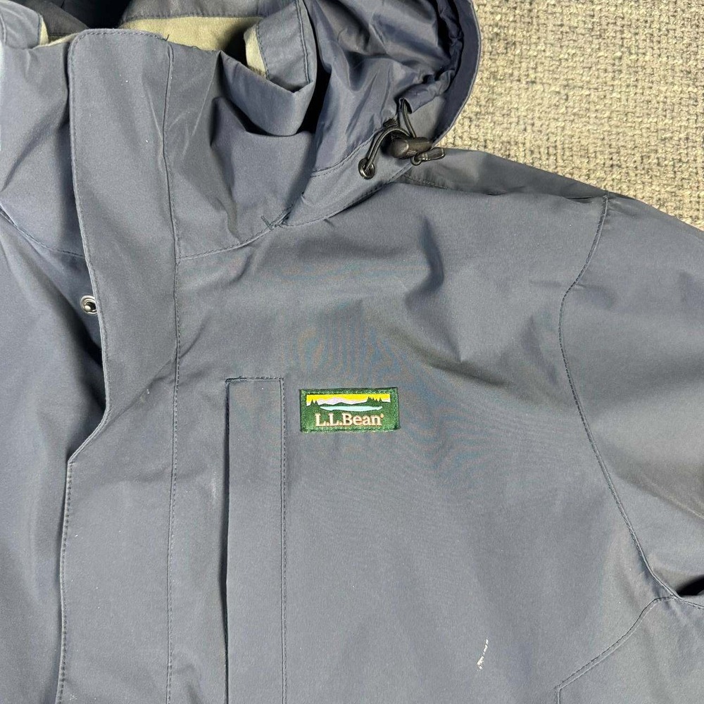 L.L. Bean Weather-Ready Hooded Jacket Mens XL Navy Blue Gorpcore Shell - Picture 4 of 16